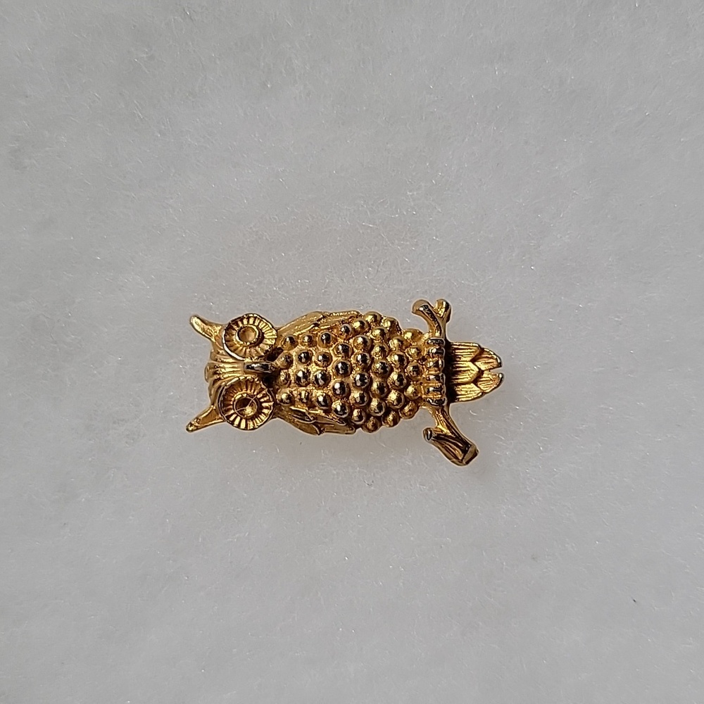 Vintage Owl Brooch Gold Tone